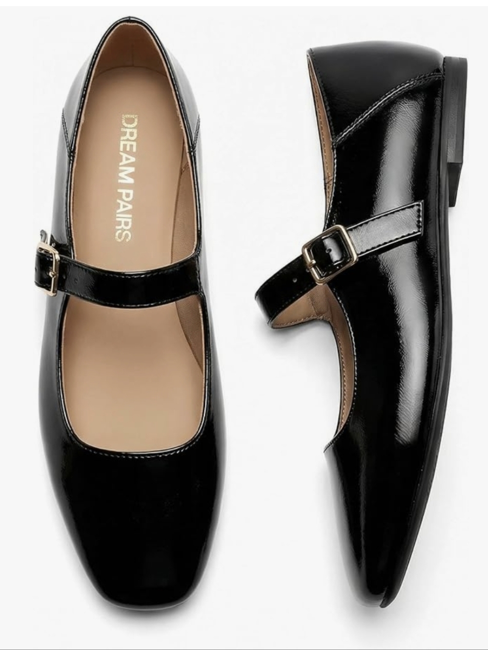 Women's Flats Square Toe Mary Jane Flats - Black